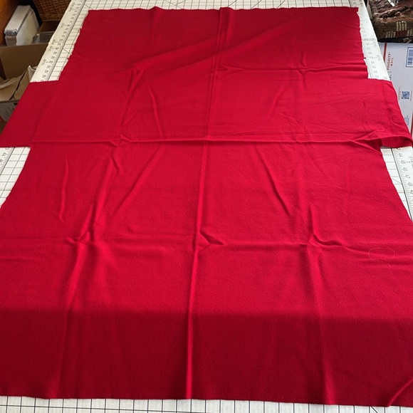 2 fabric remnants, dark red, 100% wool and red and black plaid flannel - Picture 6 of 10
